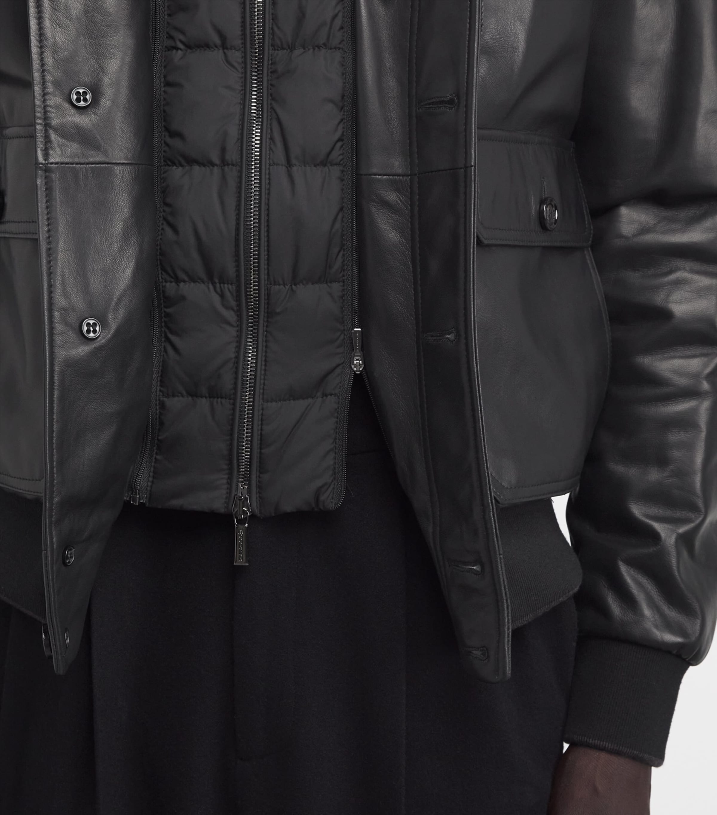 Leather Bomber Jacket U0001 NERO Image 6