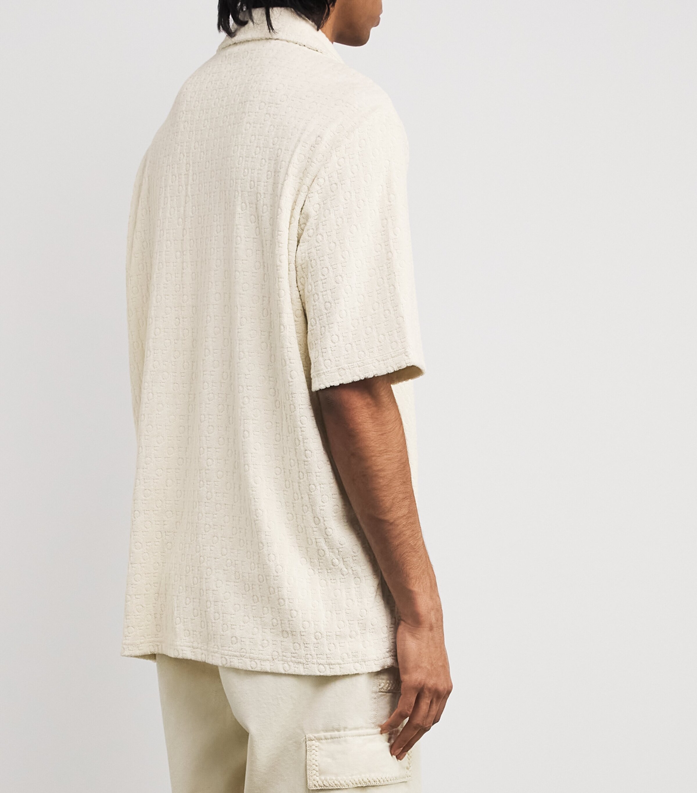 Terry Cotton Logo Bowling Shirt CREAM Image 4