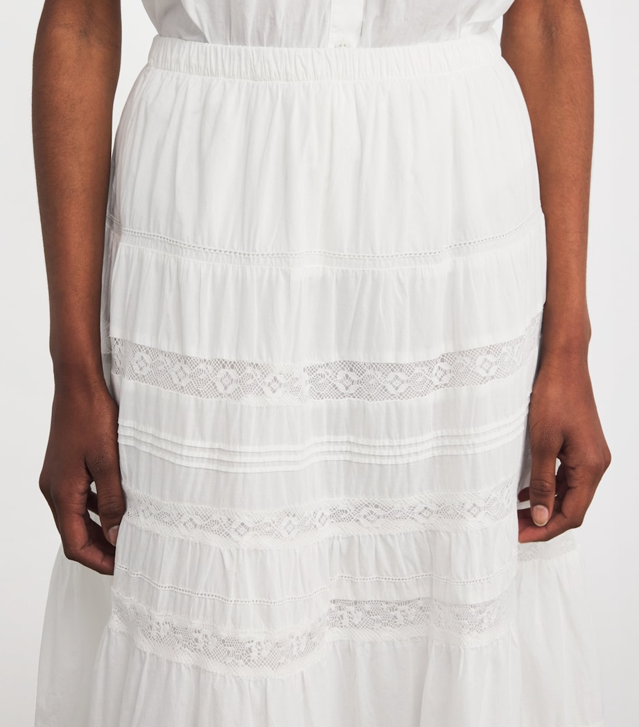 Cotton Rivoli Maxi Skirt WHITE Image 6