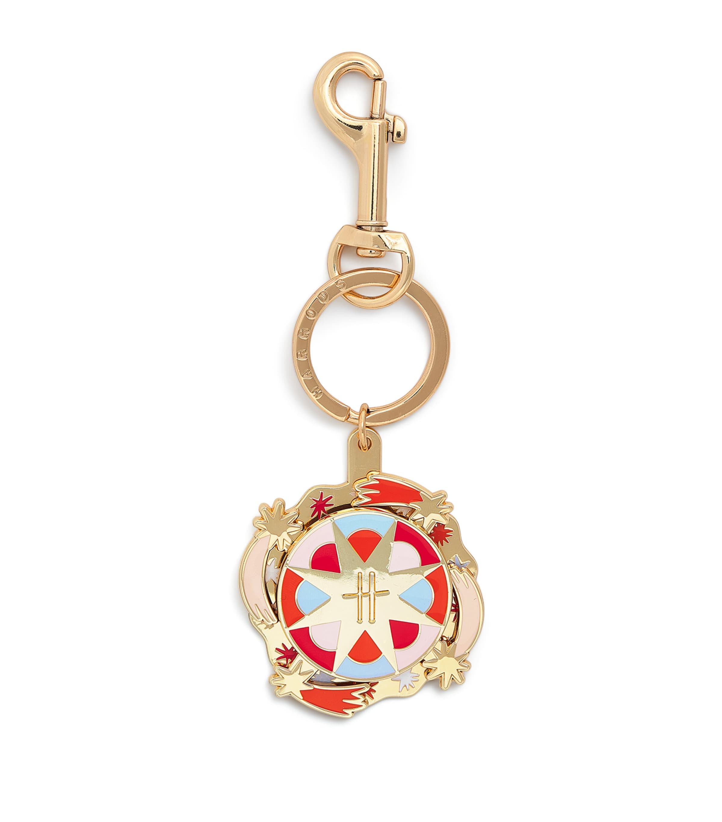 Harrods Spinning Star Keyring Gold Image 1