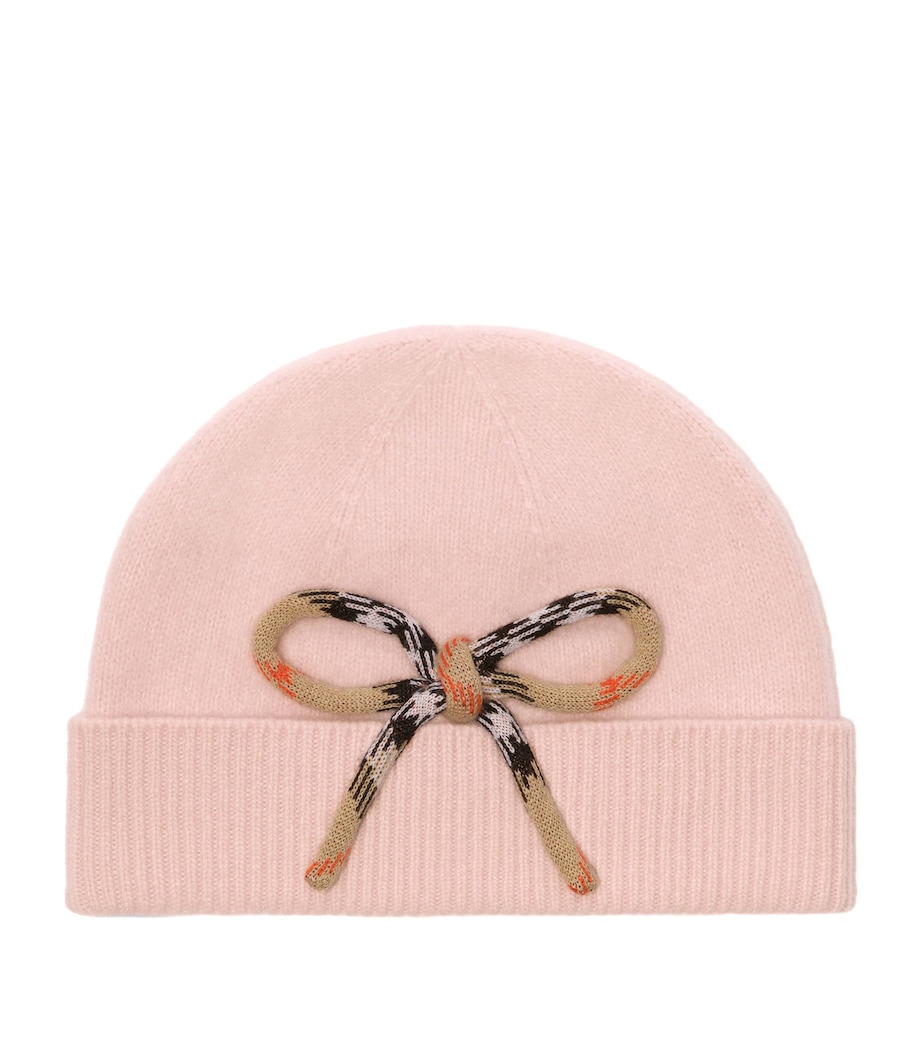 Burberry Kids Wool-Cashmere Bow Beanie Bouquet Pink Image 1