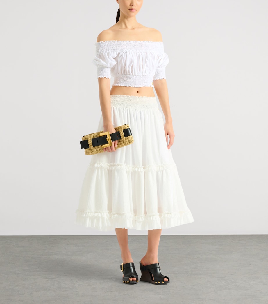 Balmain Faux Raffia Anthem Clutch Bag Gte Naturel / Noir Image 2