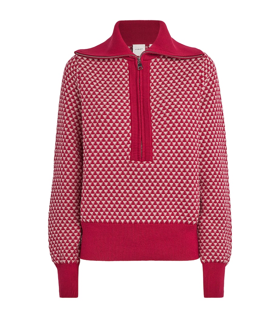 Varley Womens Cotton Lloyd Sweater Rich Raspberry Image 1