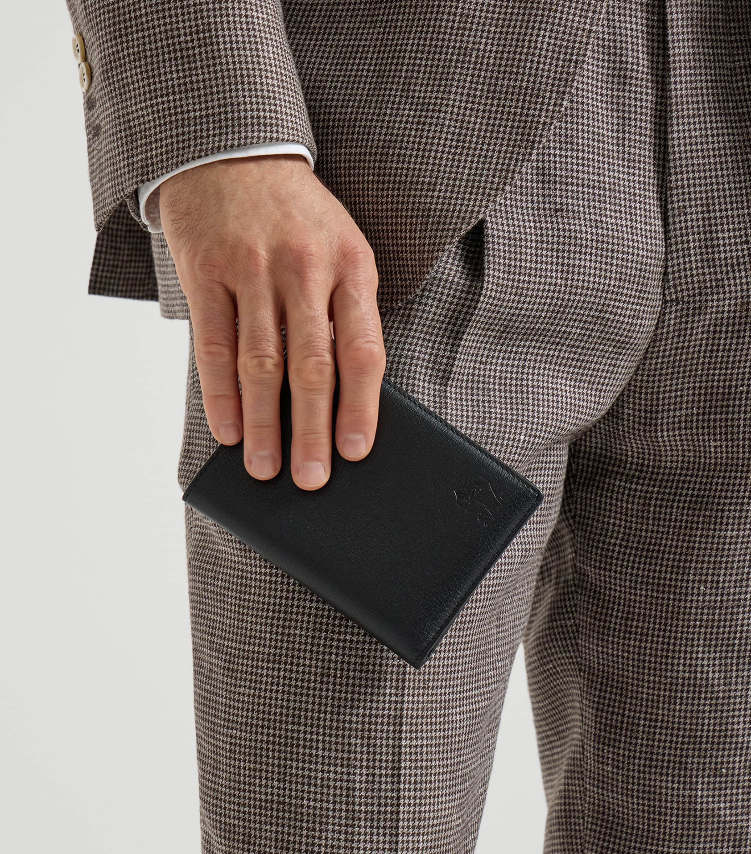 Brunello Cucinelli Black Leather Capretta Passport Holder | Harrods US