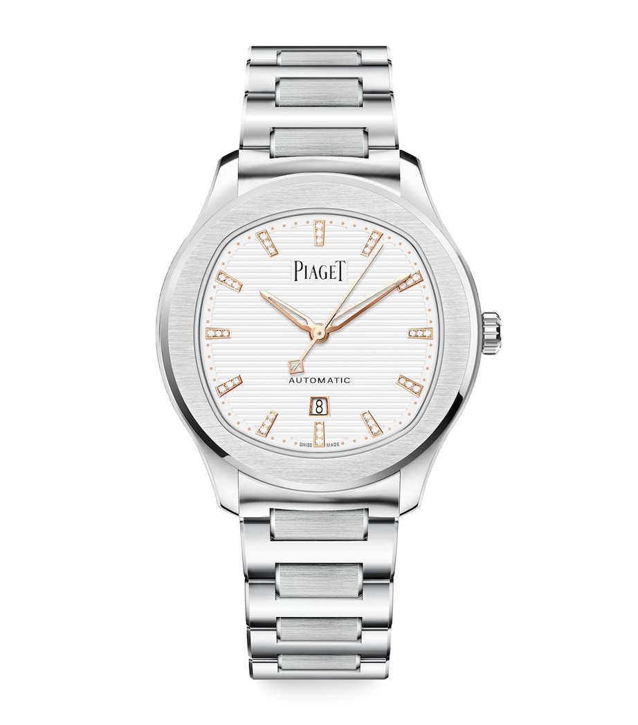 Stainless Steel and Diamond Polo Date Watch 36mm STEEL Image 1