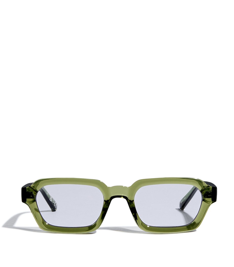 Le Specs Tension Rectangle Sunglasses Khakismoke Tint Image 1