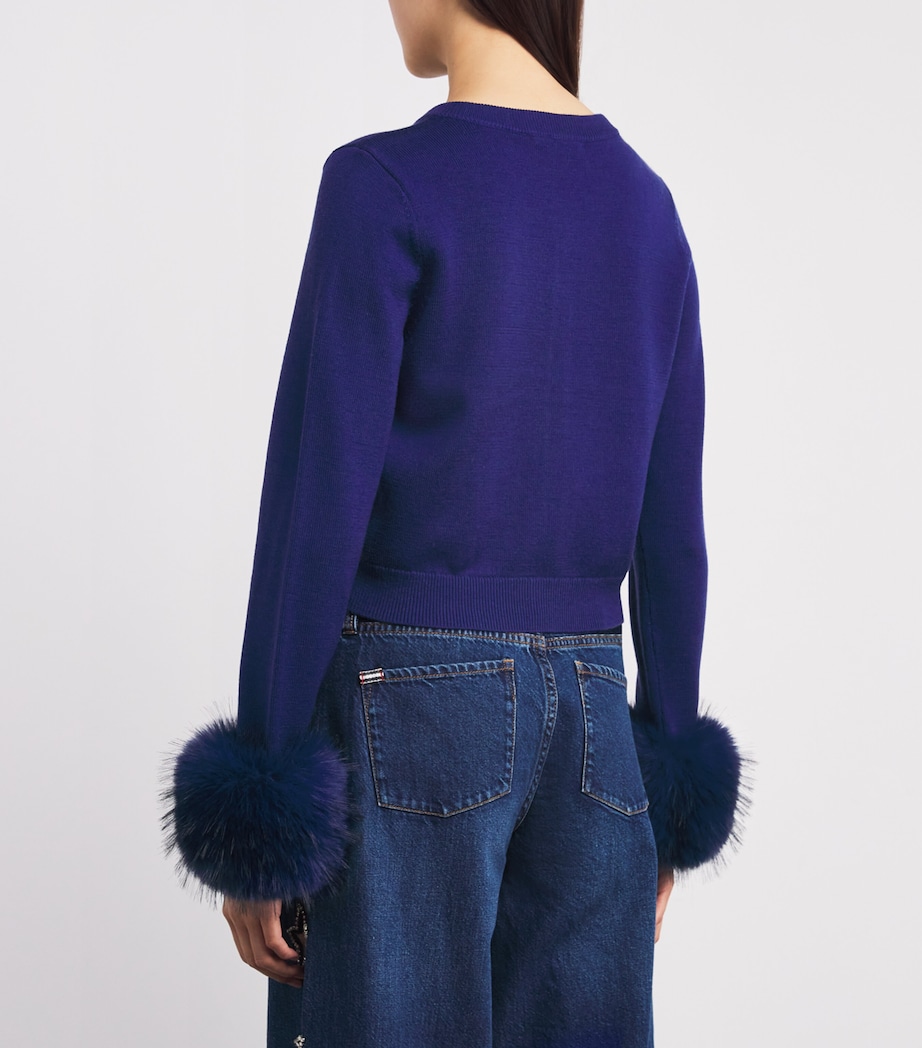 Stretch-Wool Cropped Dollie Cardigan B401 MIDNIGHT BLUE Image 4