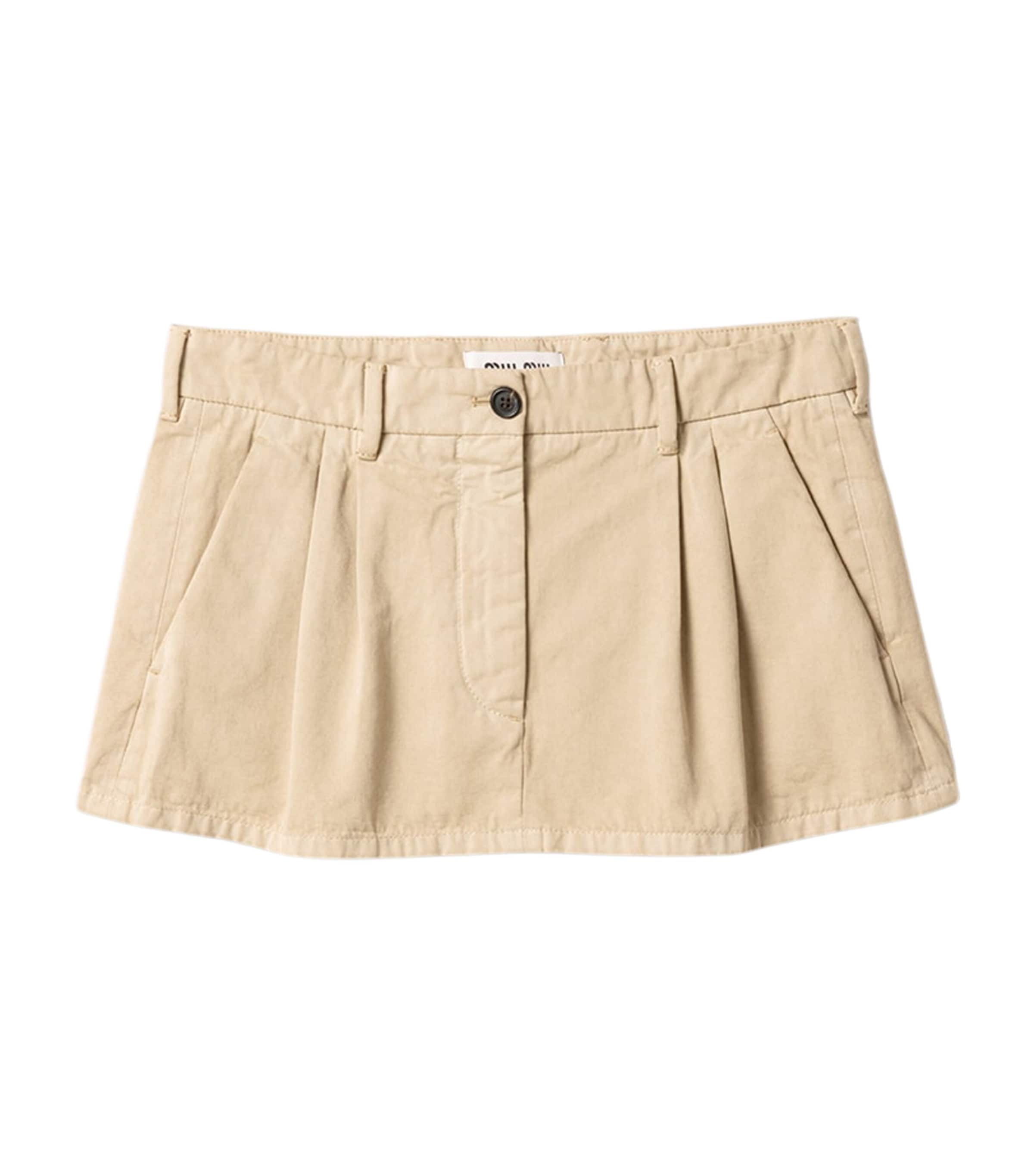 Miu Miu Womens Cotton Belted Mini Skirt Image 1