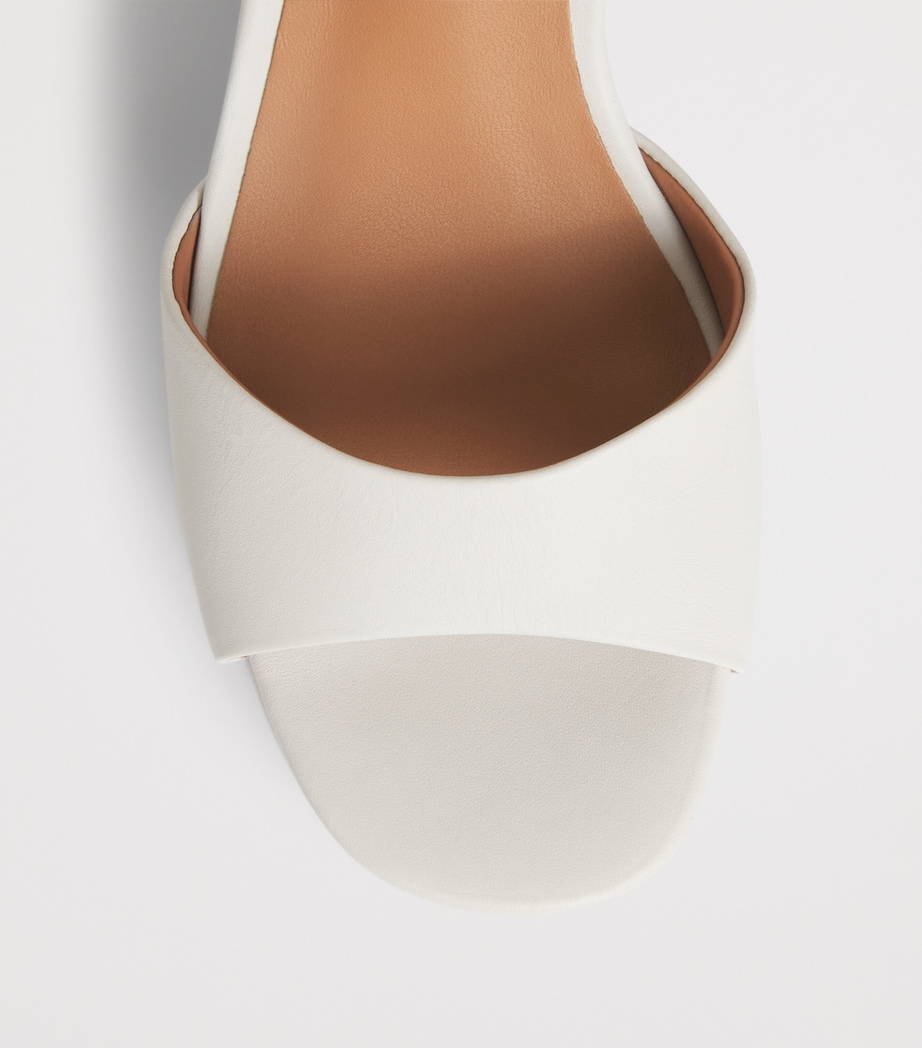Maje Leather Platform Sandals 100 Ecru Image 5