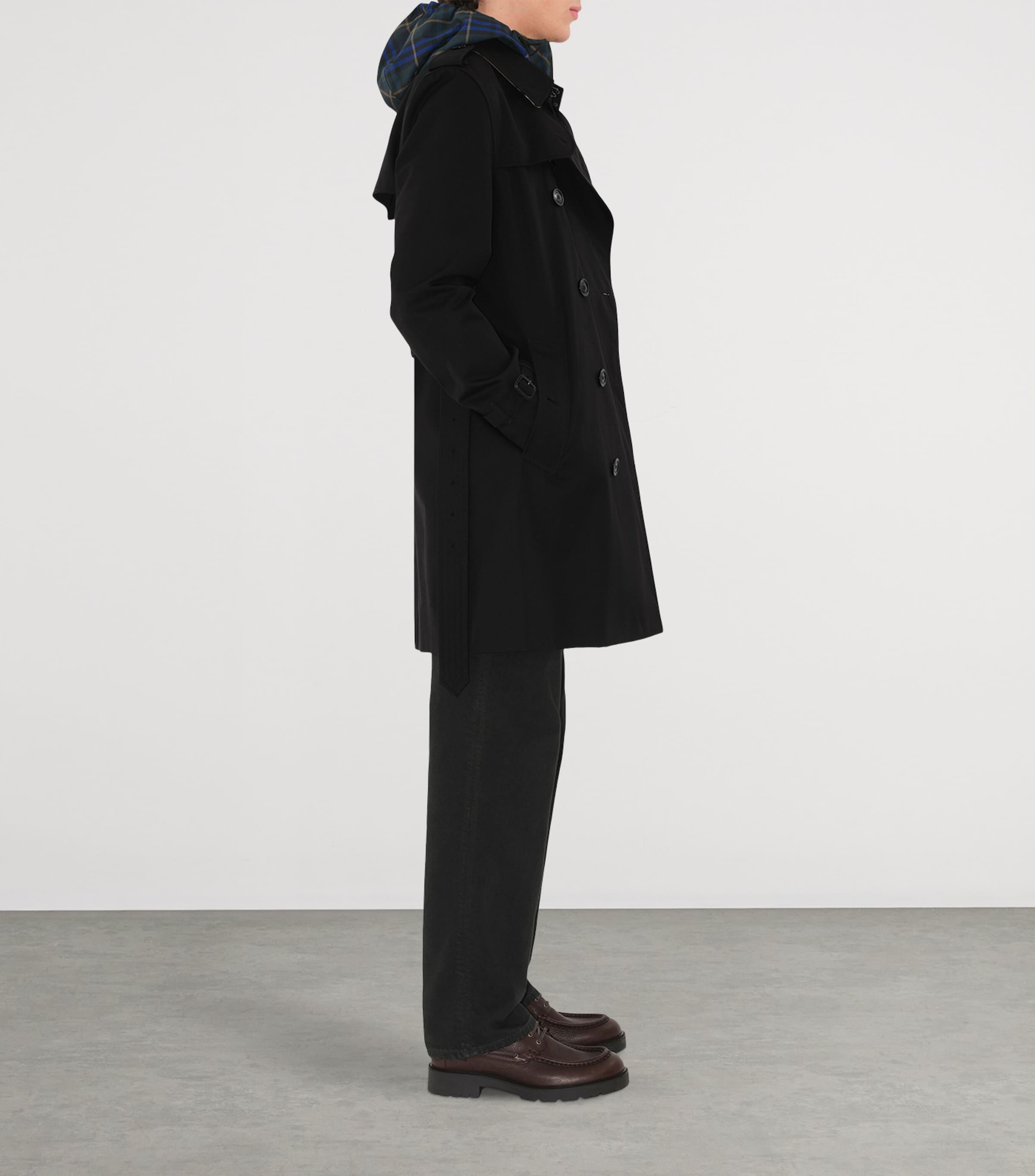 Burberry Mens Mid-Length Kensington Heritage Trench Coat Black Image 3