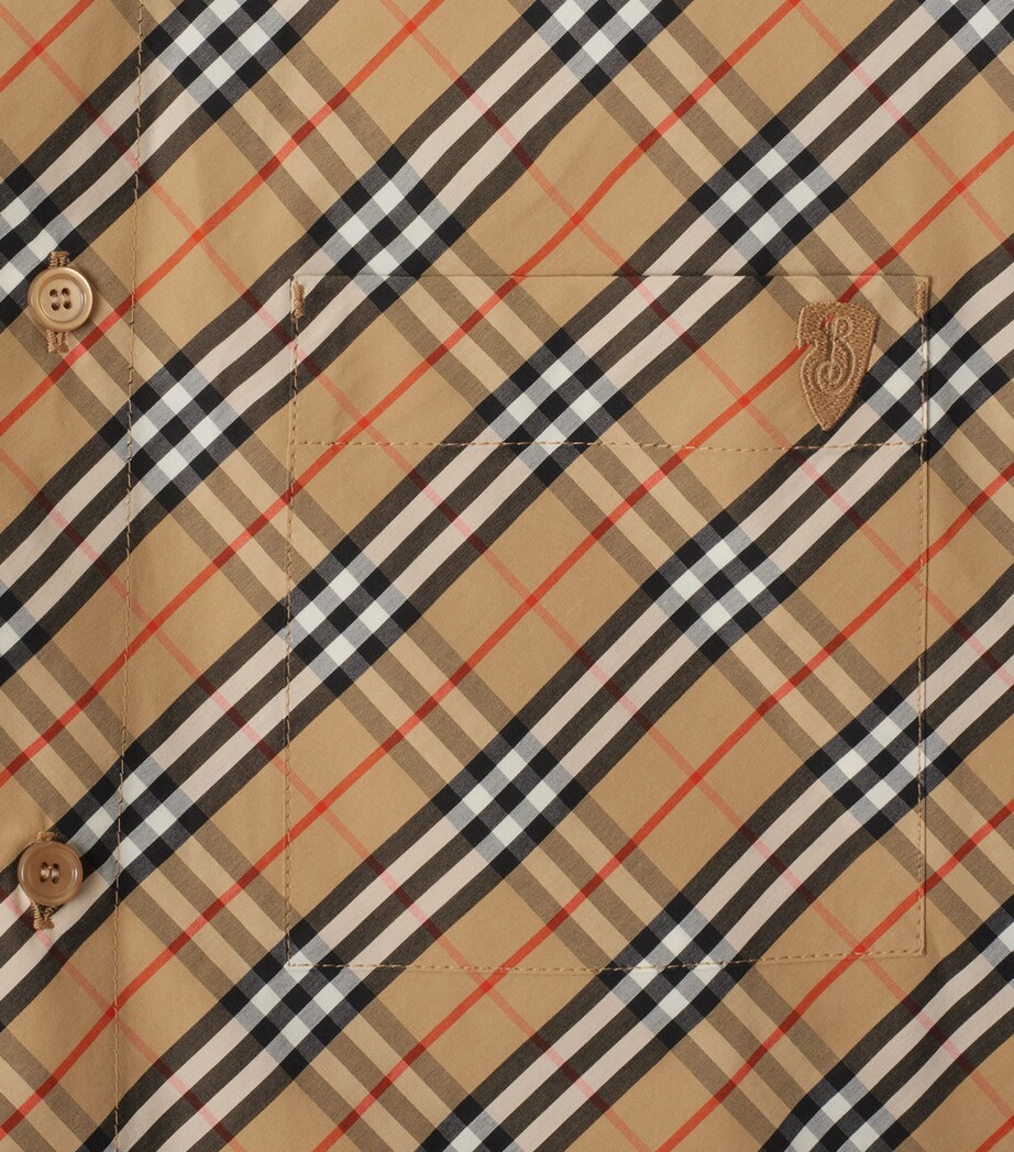 Cotton Cropped Check Shirt SAND IP CHECK Image 4