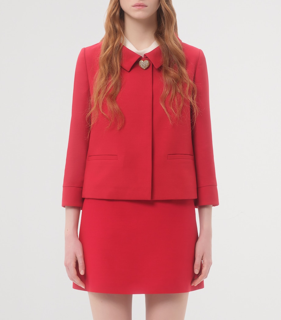 Wool-Silk Embellished Jacket R9M Image 2