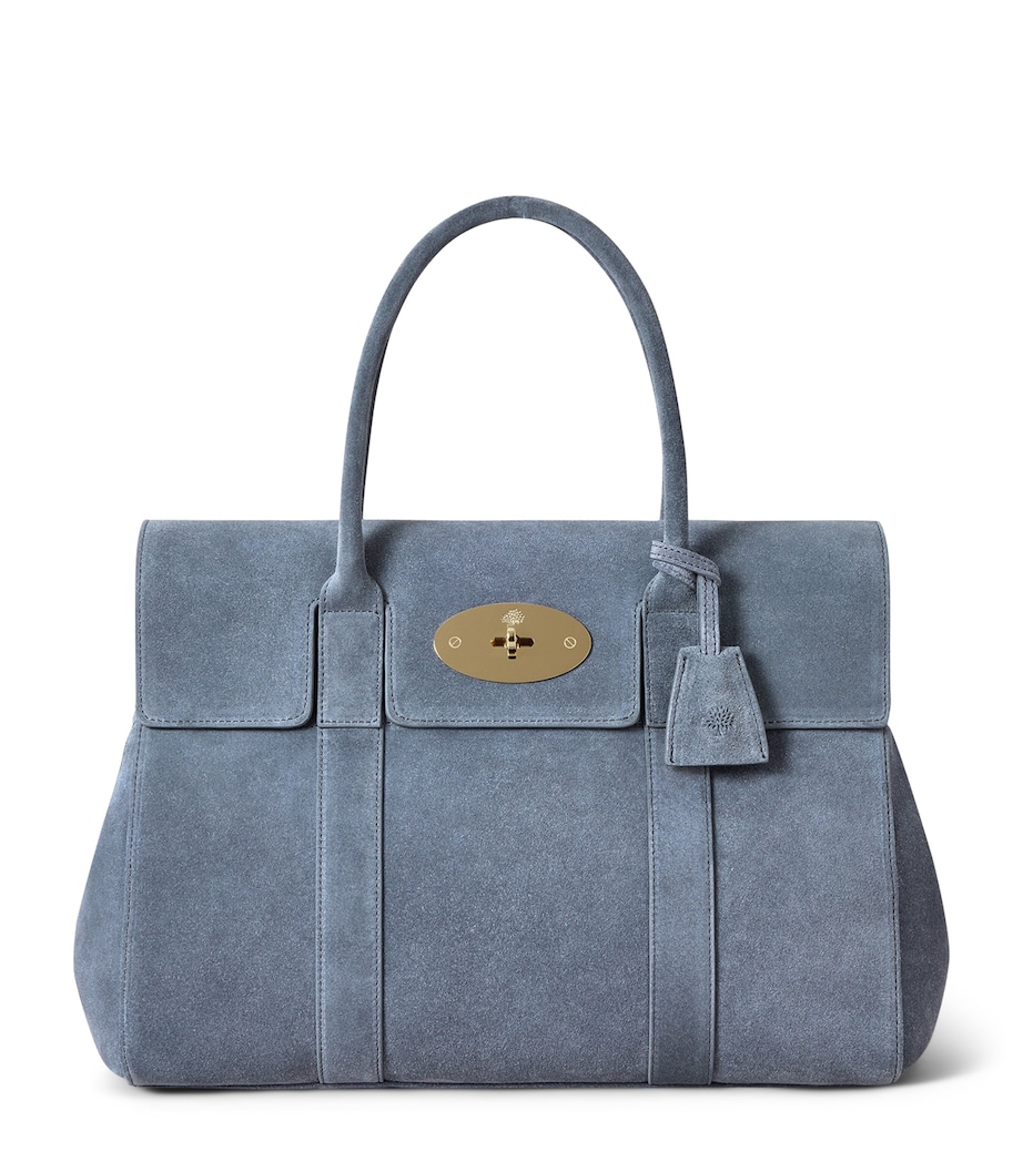 Mulberry Suede Bayswater Top-Handle Bag Foggy Grey Image 1