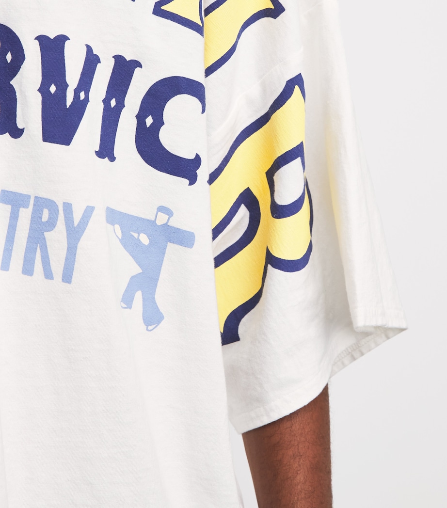 Kapital Mens Oversized Printed T-Shirt White Image 3
