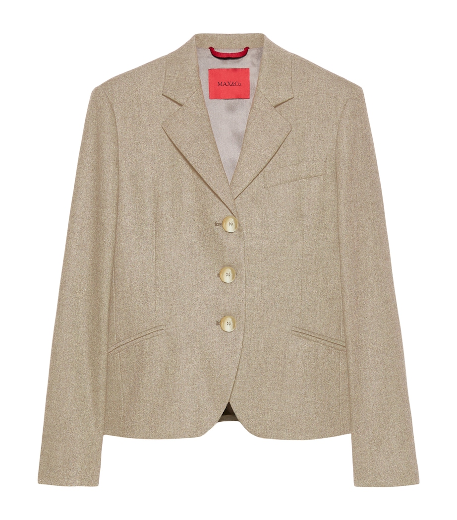 MAX&Co. Womens Button-Up Cropped Jacket Melange Grey Image 1
