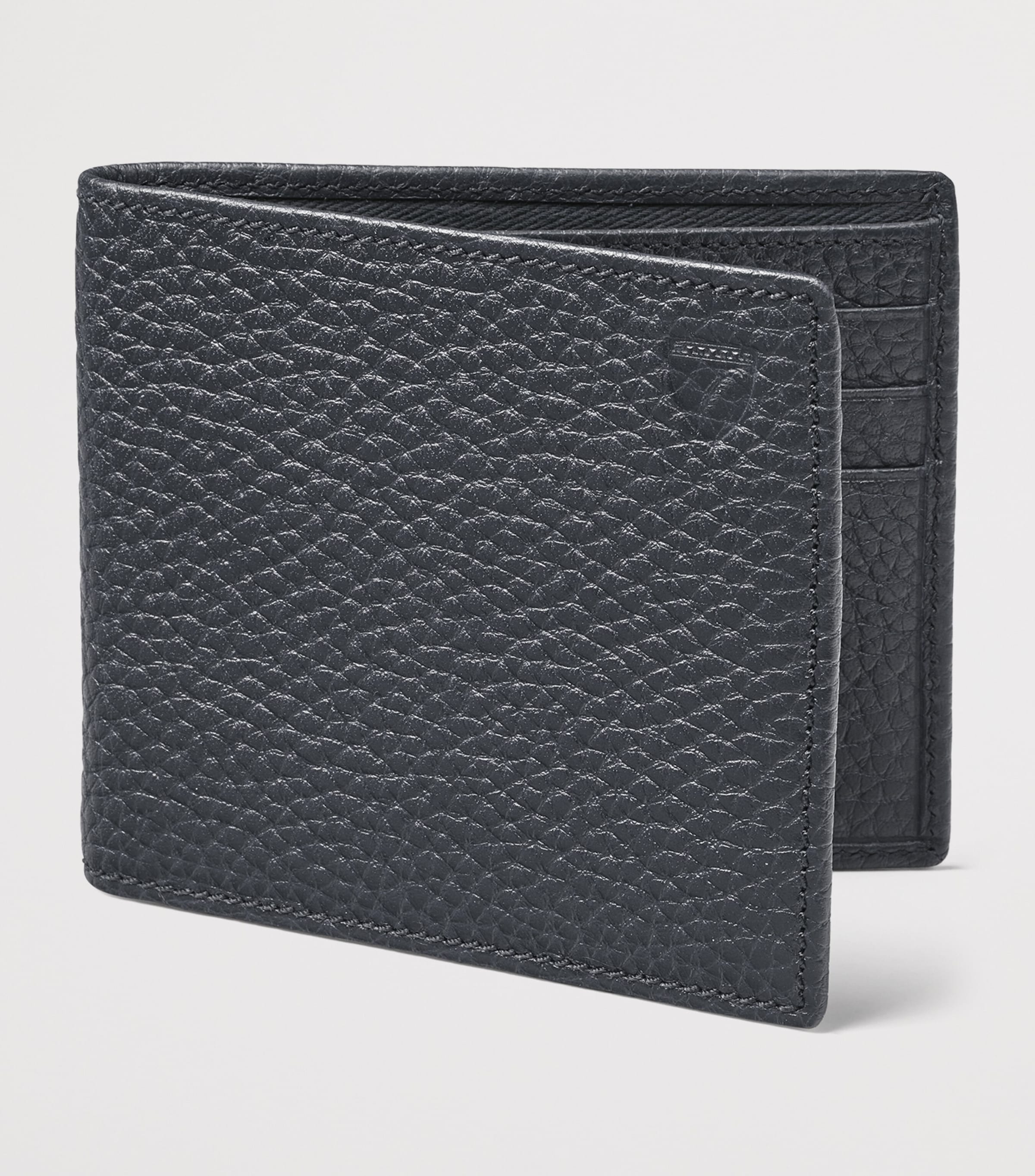 Leather Classic Bifold Wallet NAVY Image 2