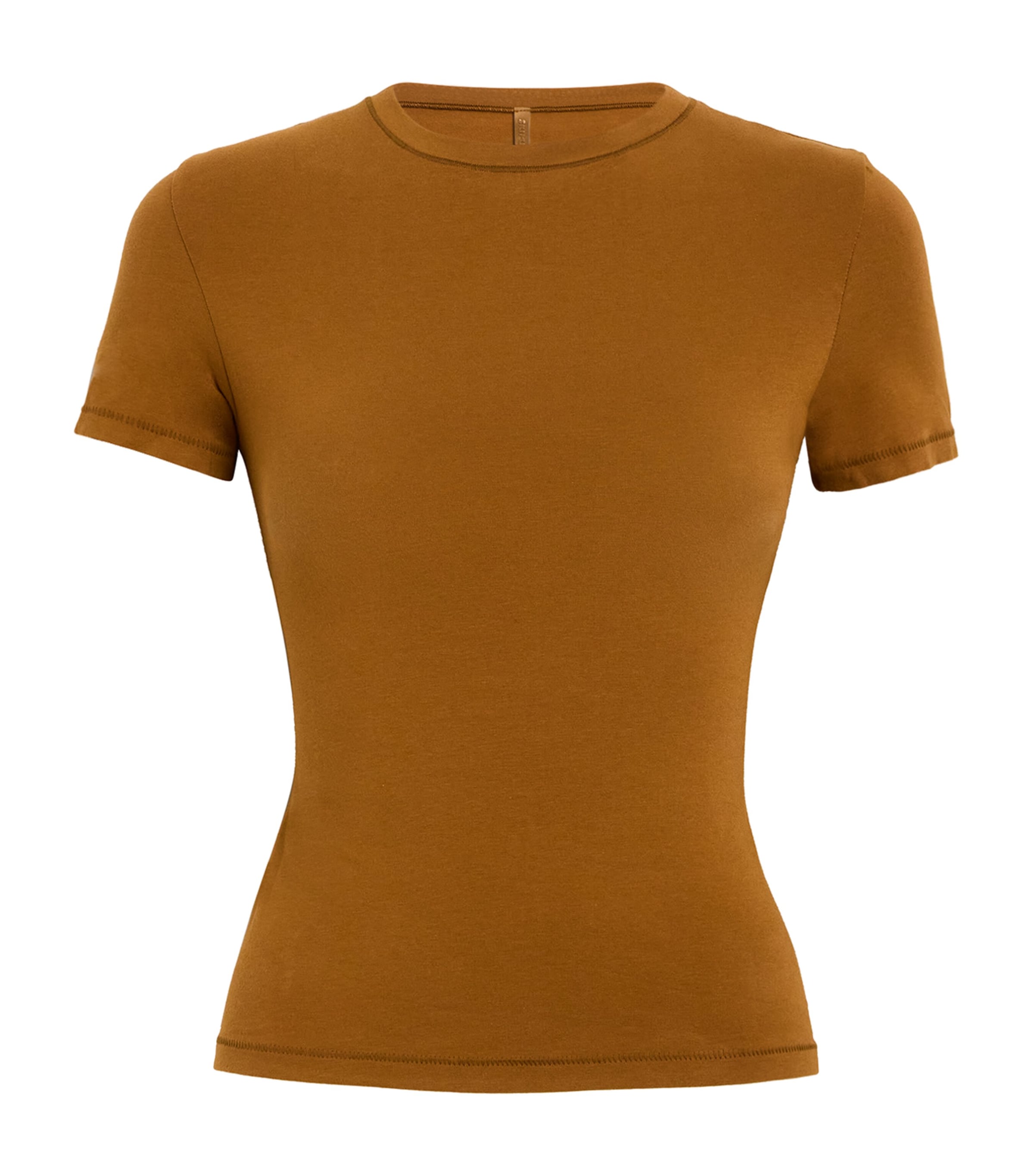 Skims Cotton Jersey Short-sleeve T-shirt In Brown