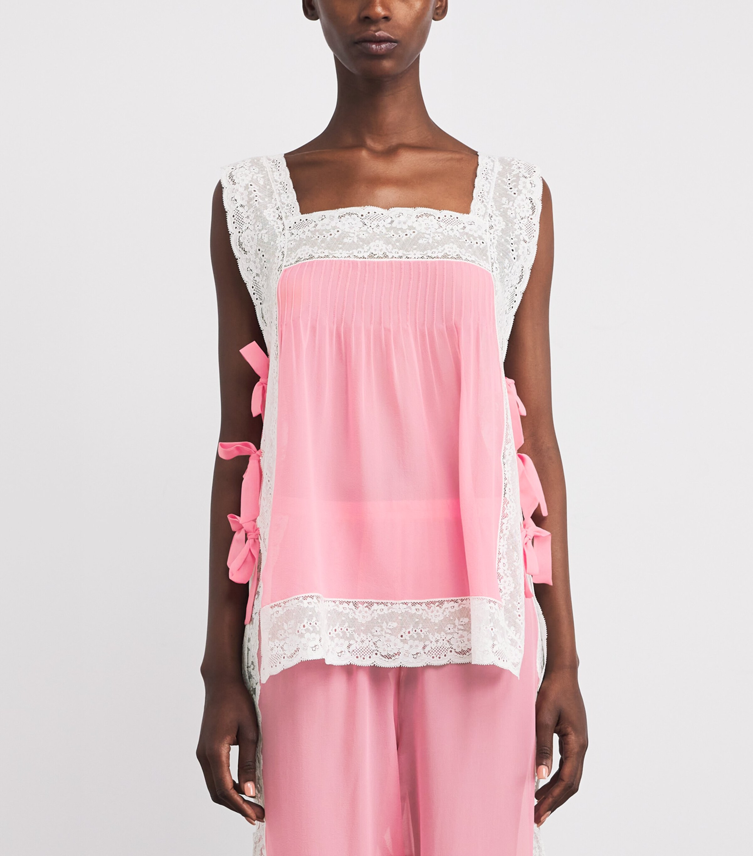 Loretta Caponi Womens Silk Fiocchini Top Pink Dawn Image 3