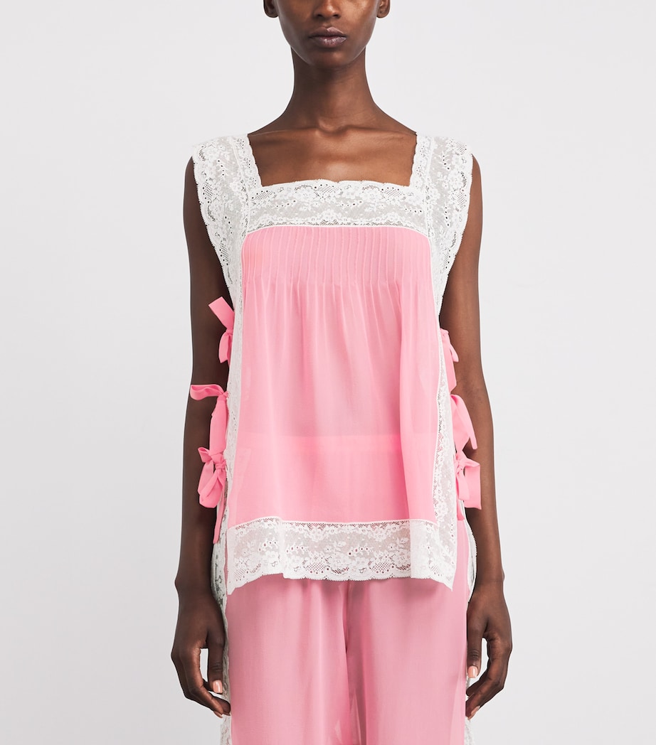 Loretta Caponi Womens Silk Fiocchini Top Pink Dawn Image 3