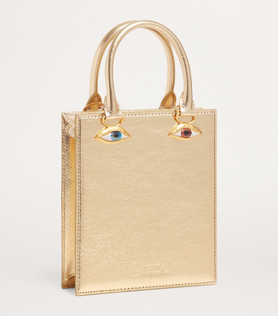 Mini Leather Anatomy Top-Handle Bag 001GOLD Image 3