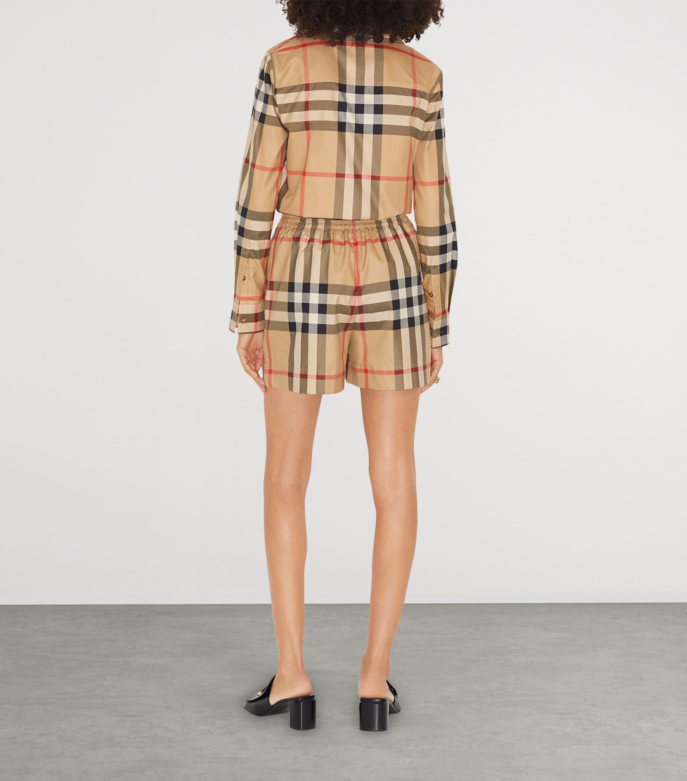 Burberry Womens Cotton Check Shorts Archive Beige Ip Chk Image 4