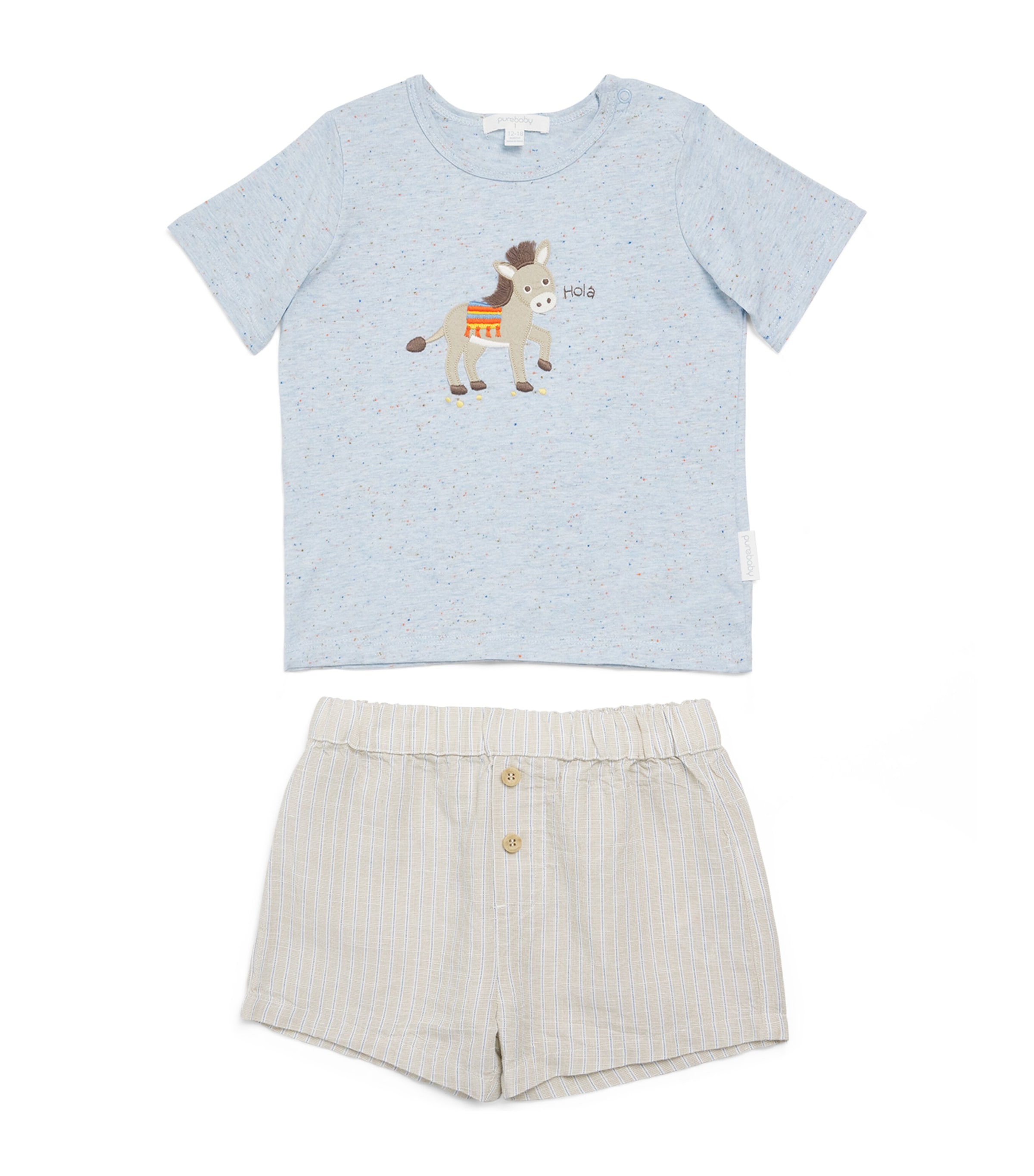 Purebaby Donkey T-Shirt and Shorts Set (12-24 Months) Tacst Image 1