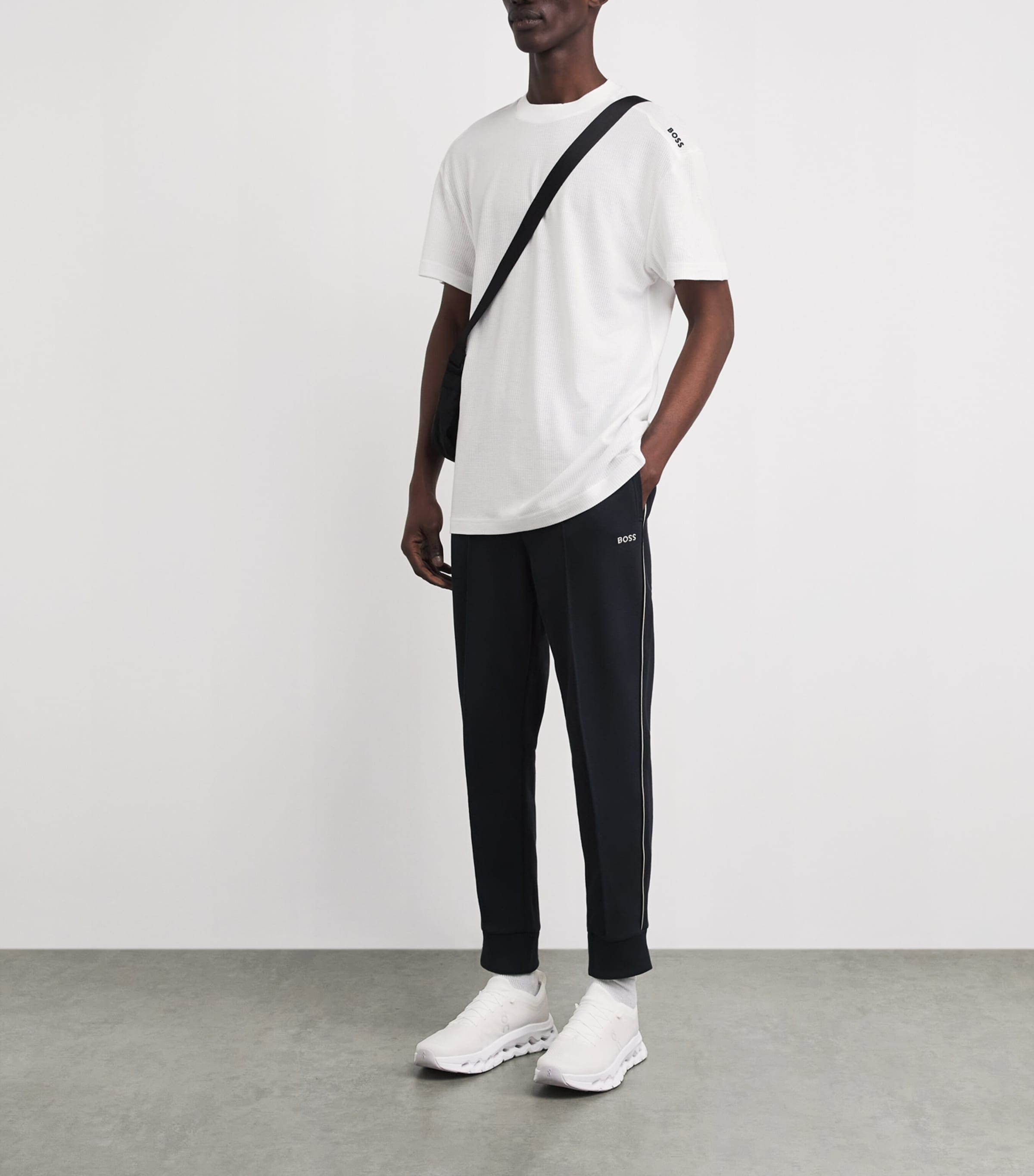 BOSS Mens Shoulder Logo T-Shirt White Image 2