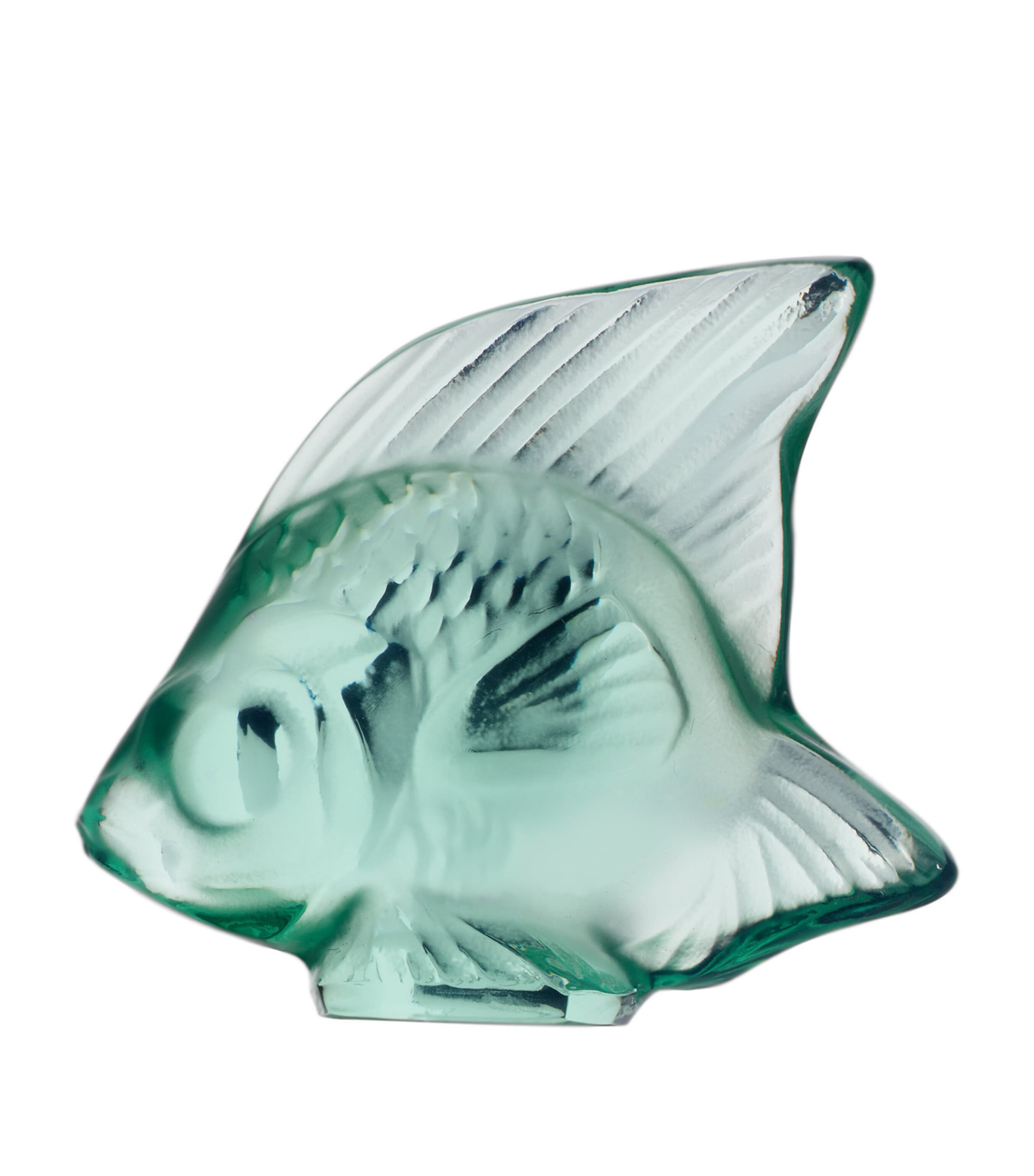 Lalique Crystal Fish Sculpture in Mint Green Menthe Image 1