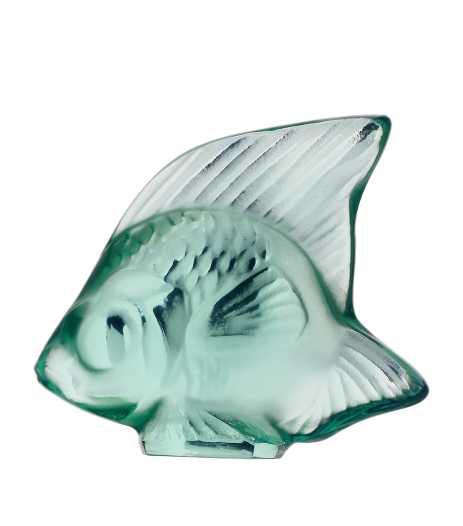 Lalique Crystal Fish Sculpture in Mint Green Menthe Image 1