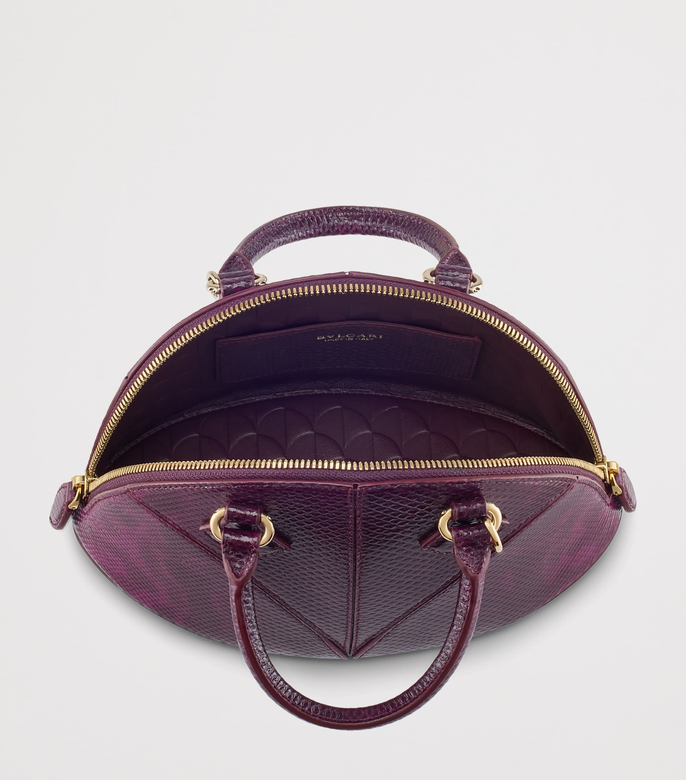 Bvlgari Small Leather Marquise Top-Handle Bag Purple Image 6