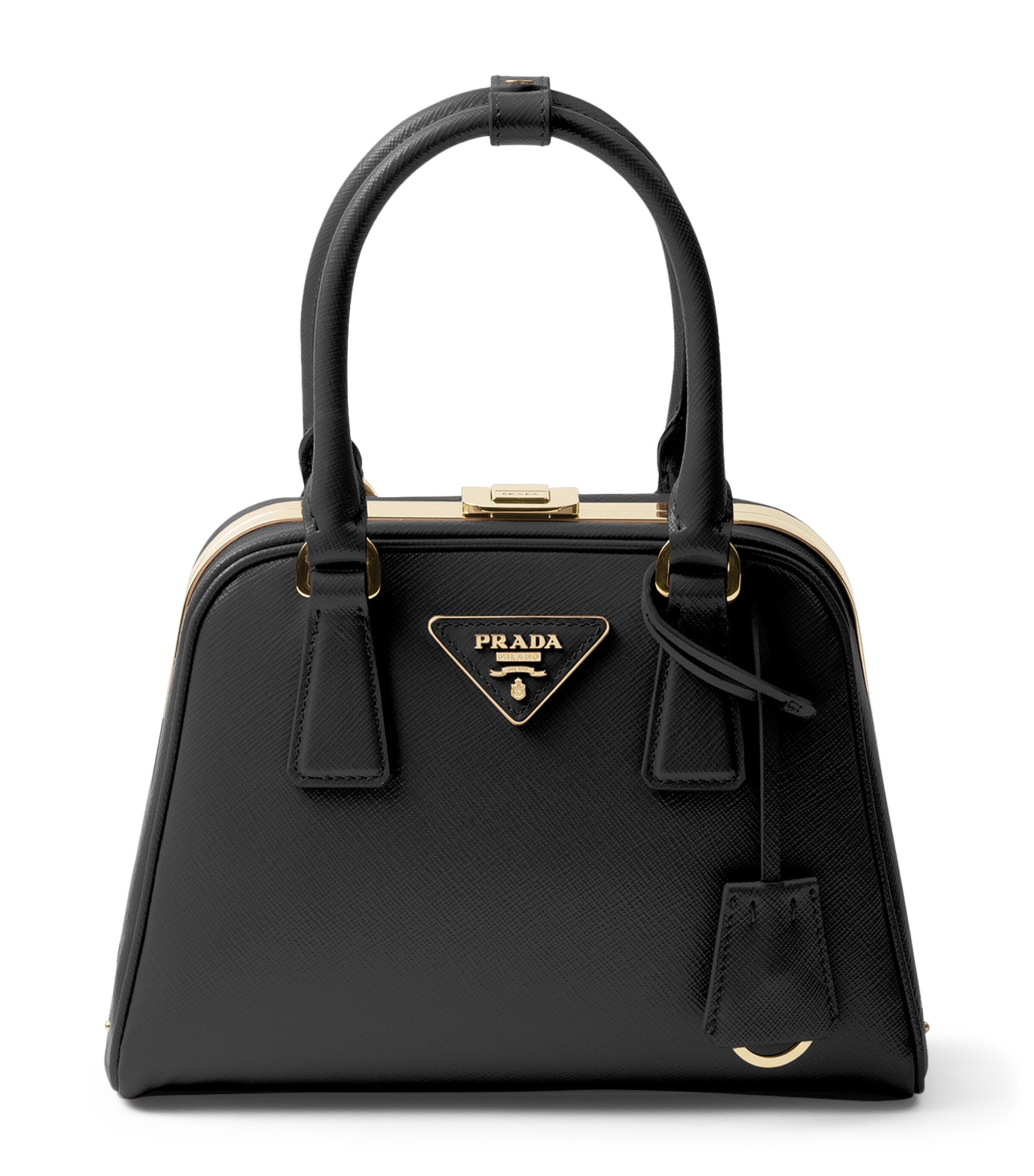 Prada Saffiano Leather Pyramid Top-Handle Bag Image 1