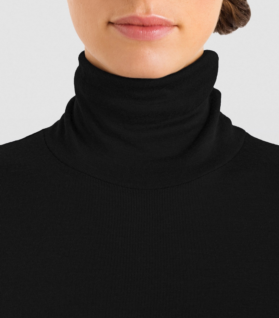 Silk-Cashmere Rollneck Top BLACK Image 6