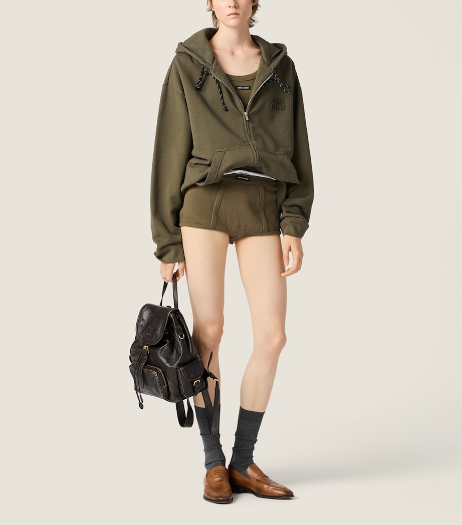 Miu Miu Womens Garment-Dyed Boxer Shorts Image 2
