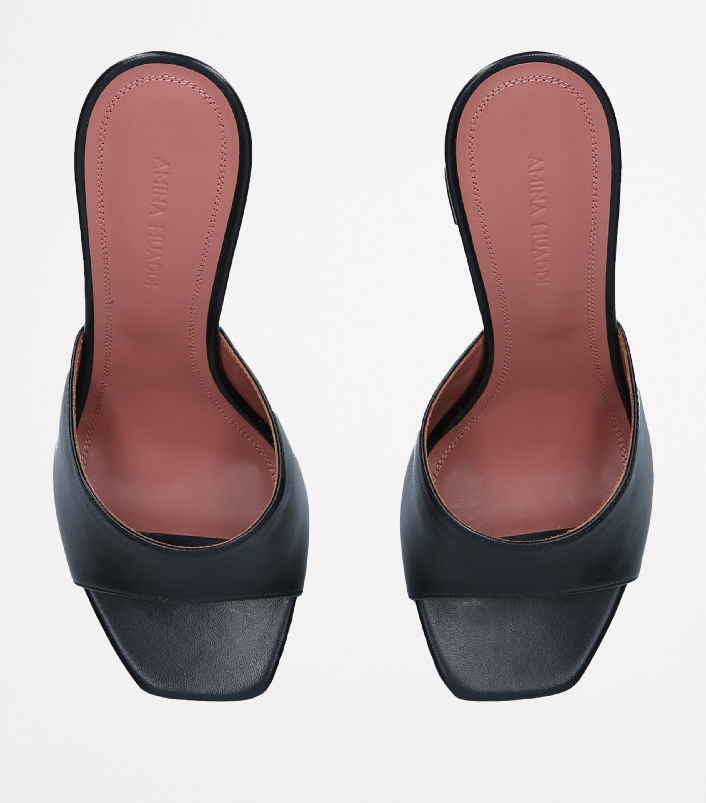 Amina Muaddi Leather Lupita Mules 95 Black Image 8