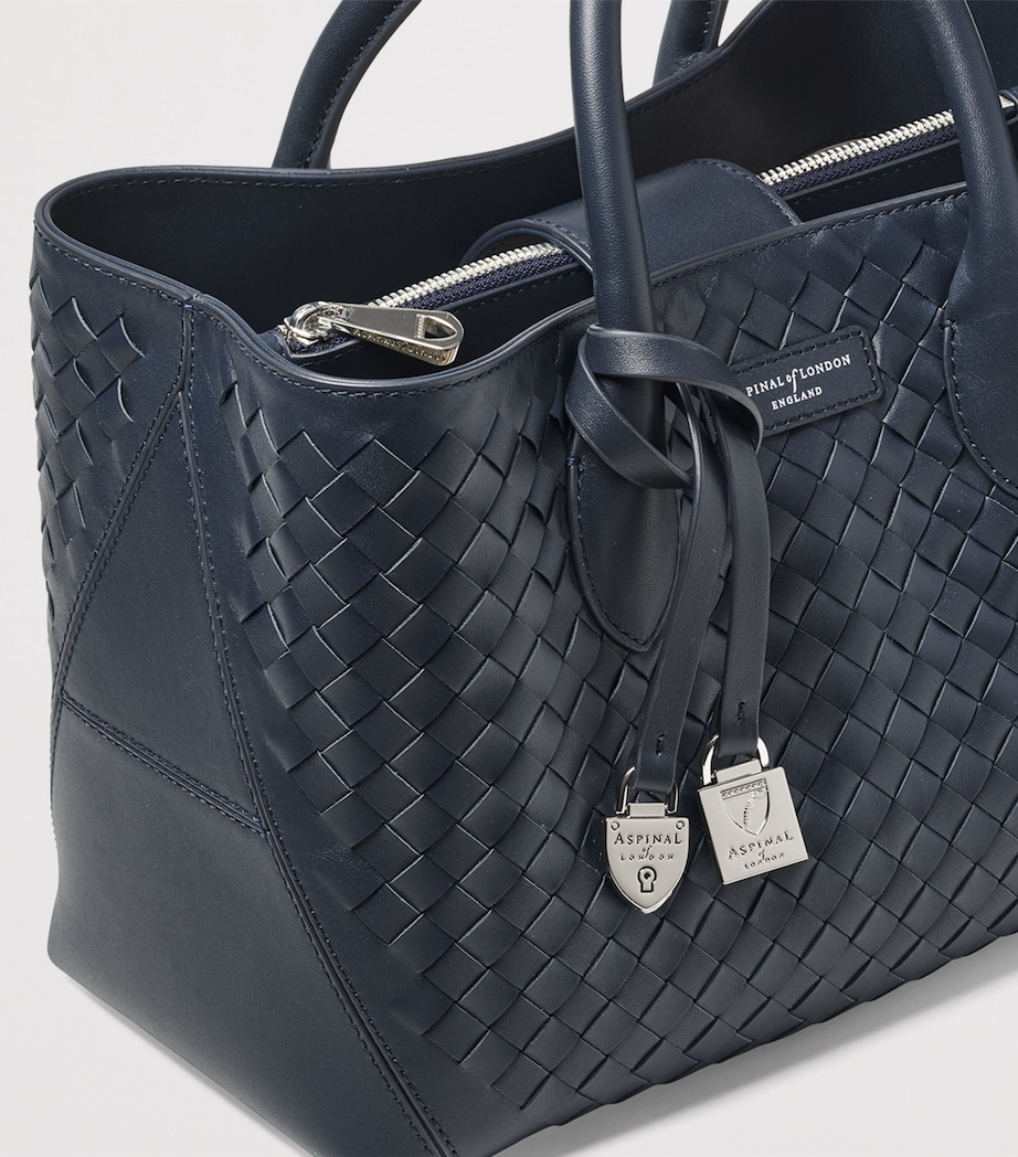 Aspinal Of London Midi Leather London Tote Bag French Navy Image 4