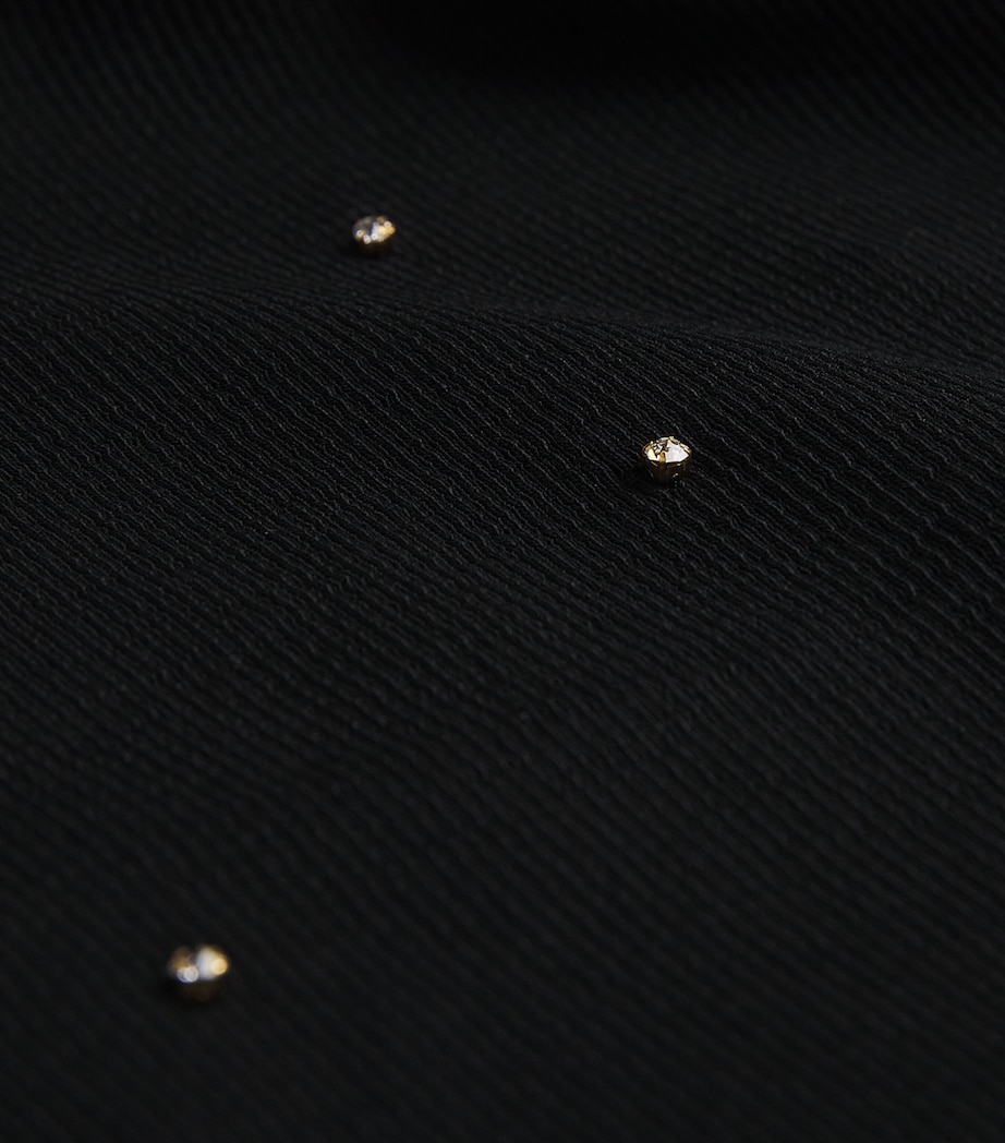 Stretch-Cotton Diamanté Tank Top BLACK Image 5