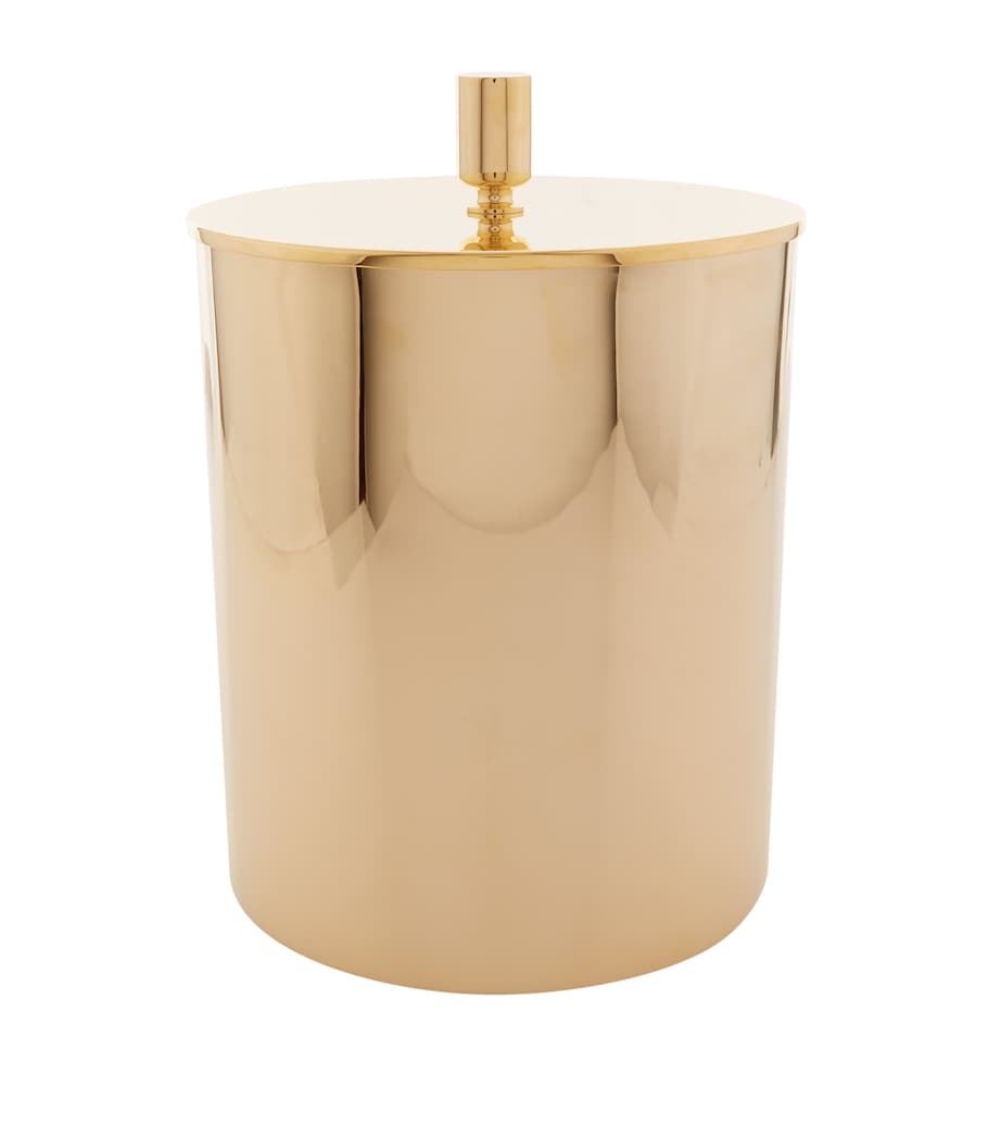 Cylinder Gold-Plated Bathroom Bin NO COLOUR Image 1