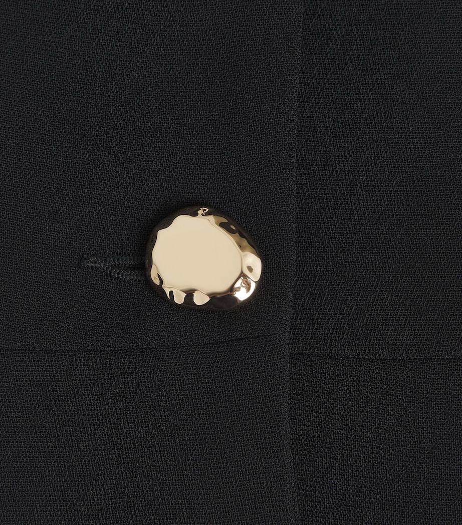Sandro Paris Womens Button-Up Peplum Top Black Image 6