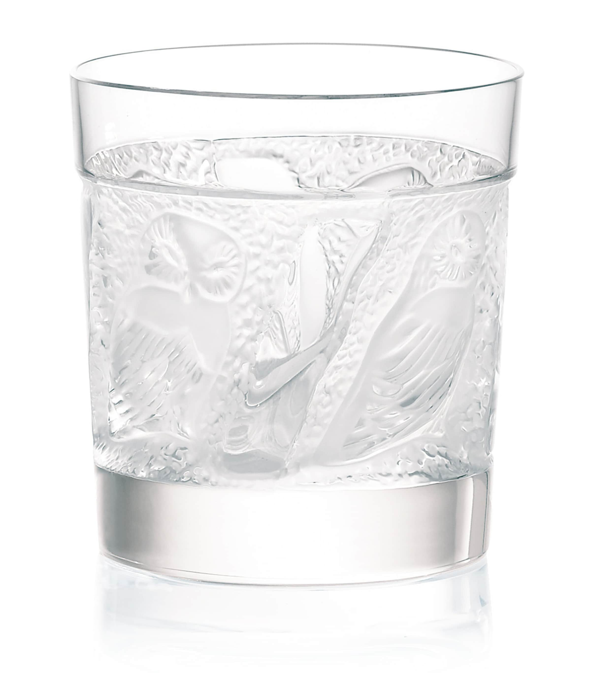 Lalique Owl Whisky Tumbler In Transparent