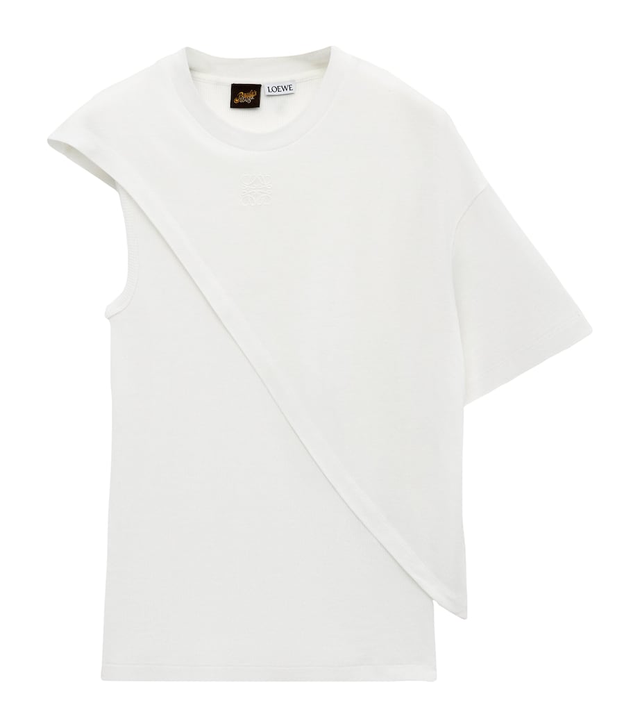 LOEWE Womens x Paula's Ibiza Draped Top Off White Image 1
