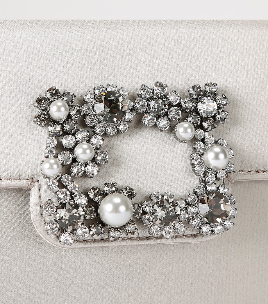 Satin Efflorescence Envelope Clutch Bag BEIGE Image 4