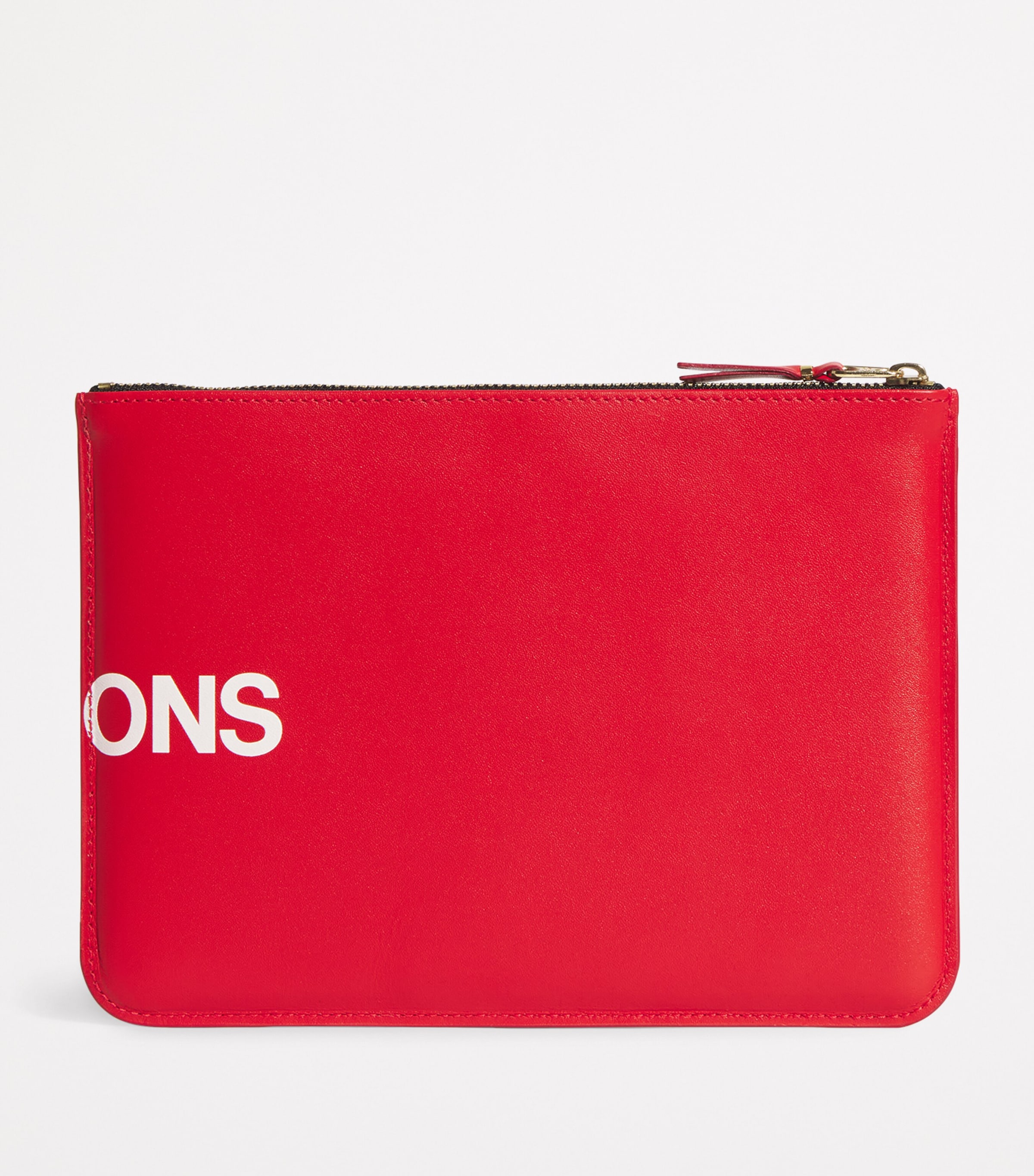 Large Leather Logo Pouch RED Image 2