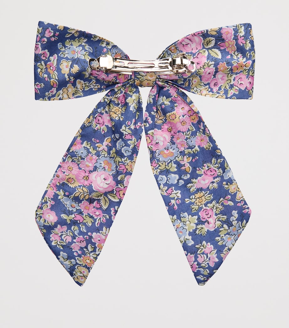 Trotters Cotton Floral Bow Hair Clip Cornflower Image 2