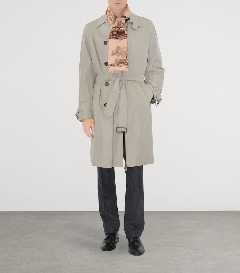 Burberry Wool-Silk London Landmarks Scarf Sepia Pink Image 3