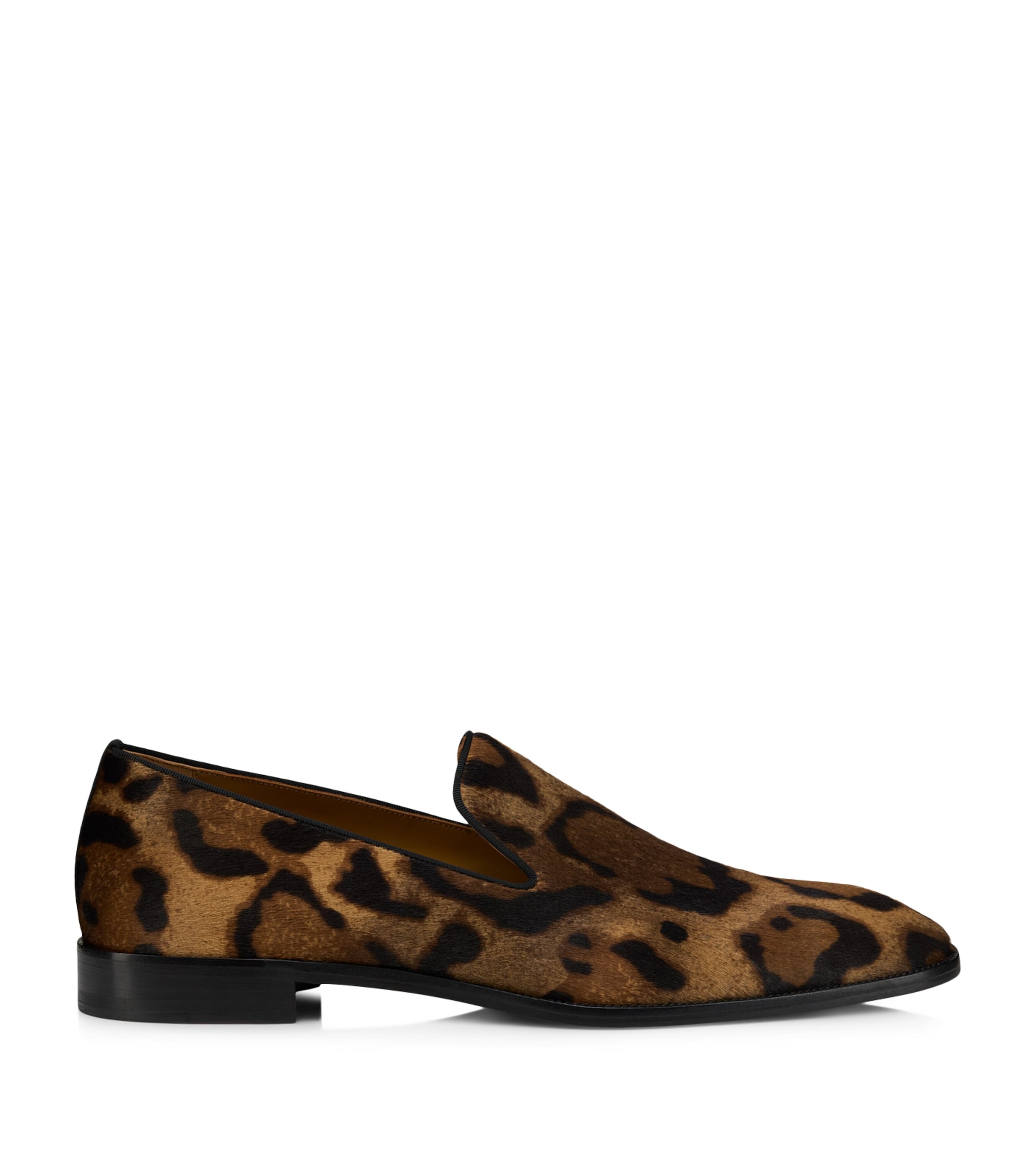 Christian Louboutin Danny Flex Calf Hair Loafers In Brown