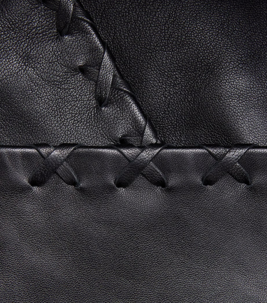 Róhe Womens Cross-Stitch Leather Jacket Black Image 6