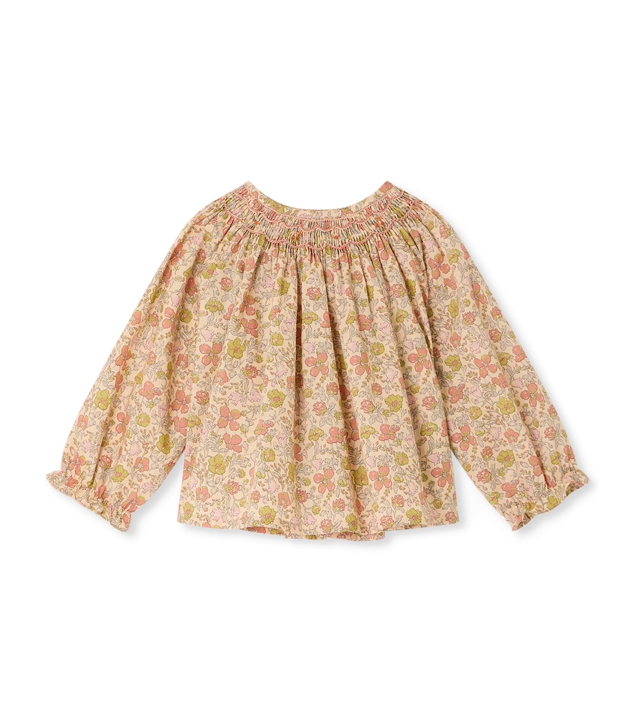 Bonpoint Cotton Floral Shirred Blouse (1-18 Months) Fl Make Up Image 1