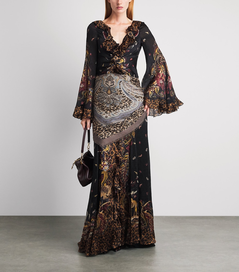Etro Leopard Print Aida Shawl Print/beige Bs Image 2