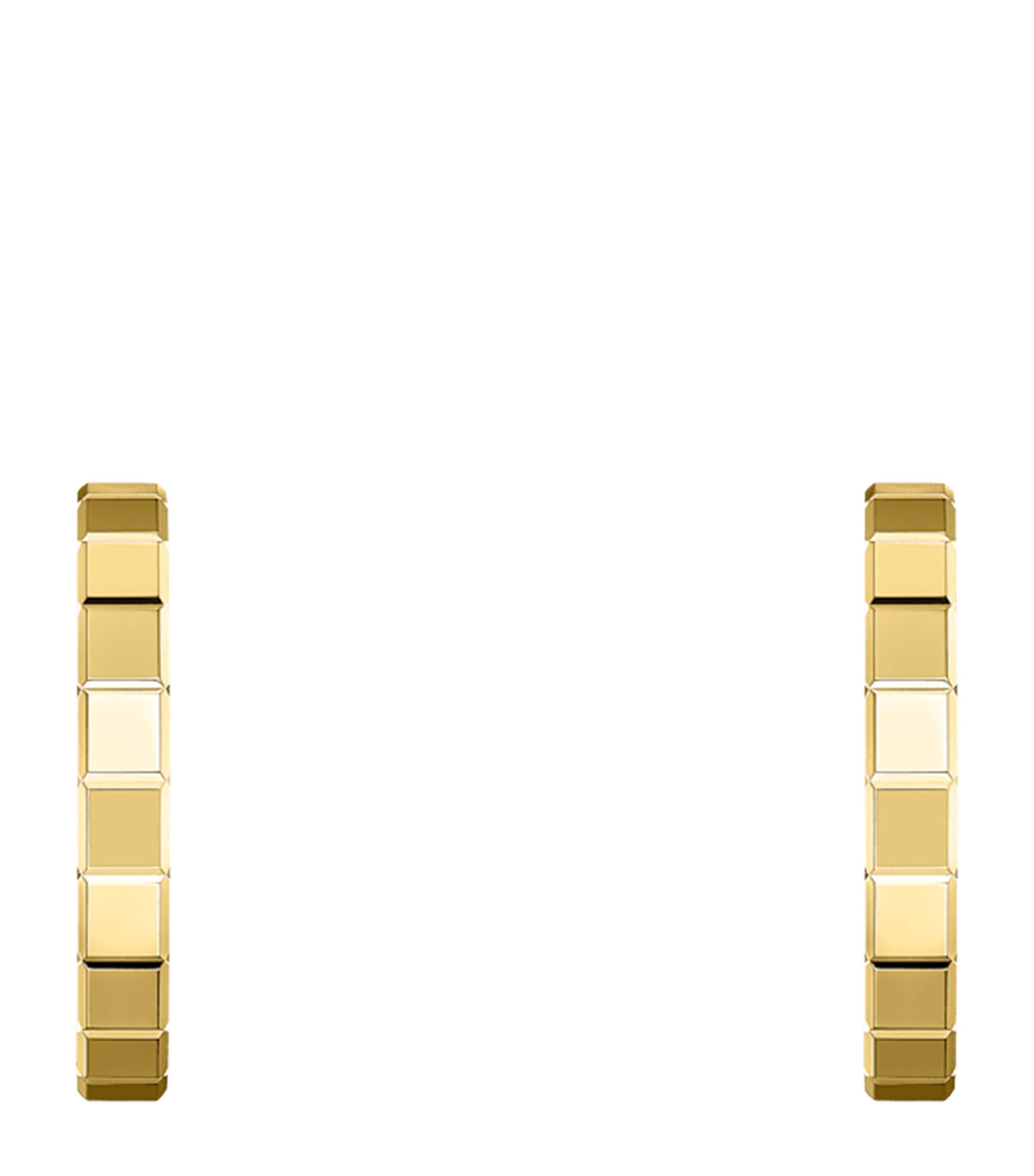 Small Yellow Gold Ice Cube Hoop Earrings 18K YELLOW GOLD Image 1