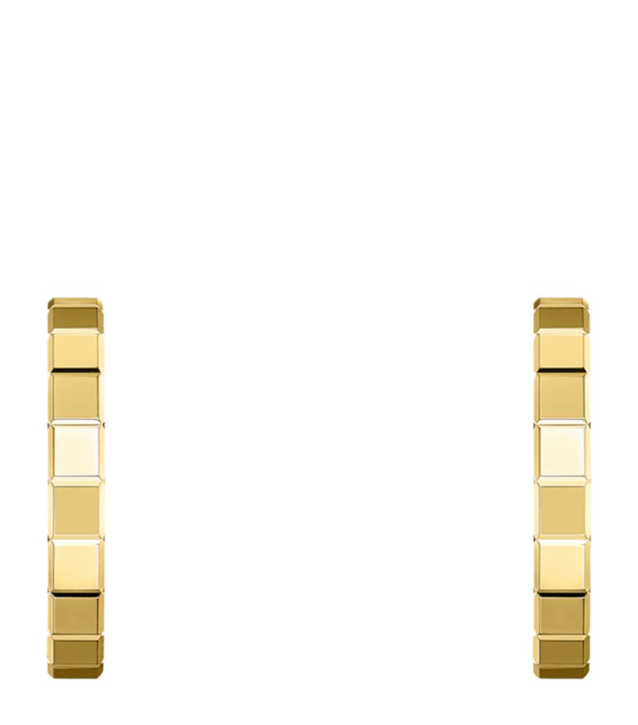 Small Yellow Gold Ice Cube Hoop Earrings 18K YELLOW GOLD Image 1